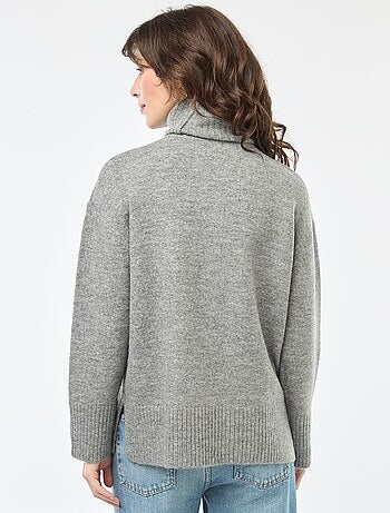 Pull col montant en maille grosse jauge