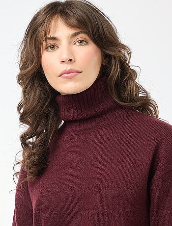 Pull col montant en maille grosse jauge
