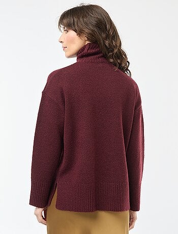 Pull col montant en maille grosse jauge