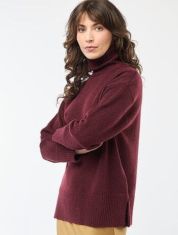 Pull col montant en maille grosse jauge