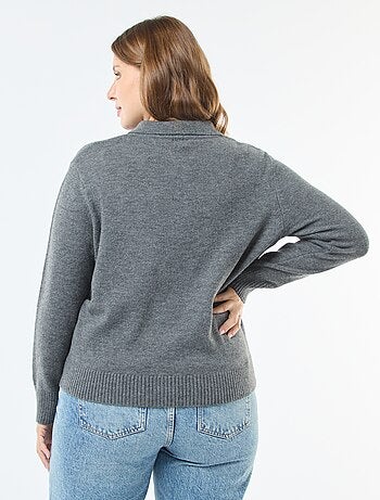 Pull col polo avec boutons bijoux