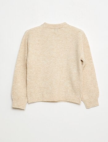 Pull col rond à motif