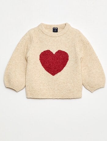 Pull col rond à motif