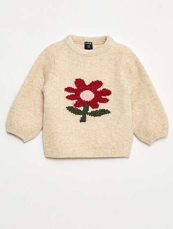 Pull col rond à motif