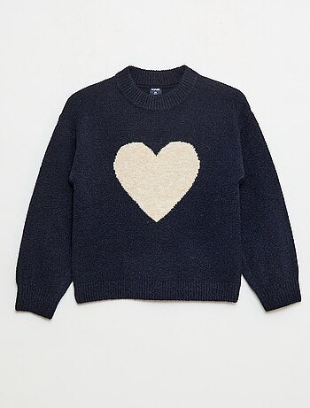 Pull col rond à motif