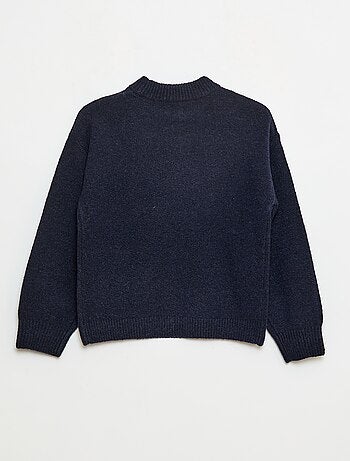 Pull col rond à motif