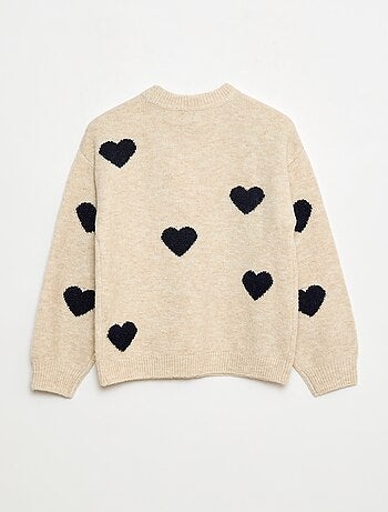 Pull col rond à motif