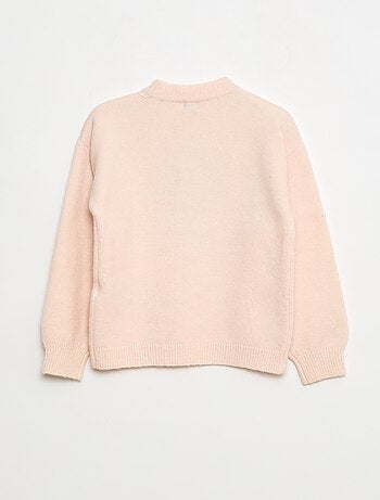 Pull col rond à motif