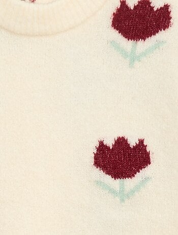 Pull col rond à motif