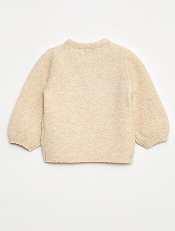 Pull col rond à motif tricoté