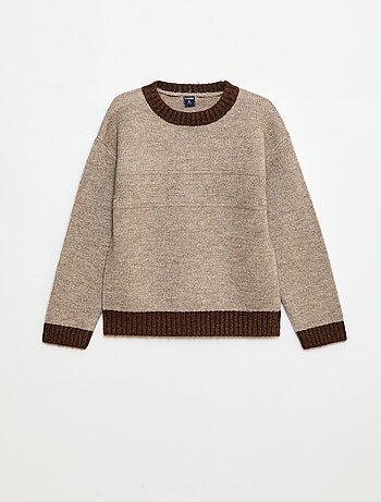 Pull col rond avec frise