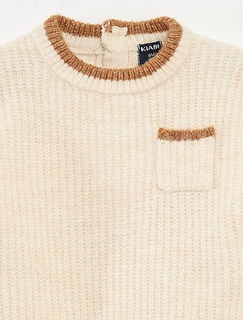 Pull col rond bicolore