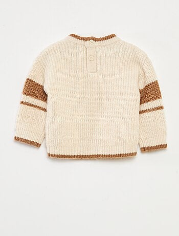 Pull col rond bicolore