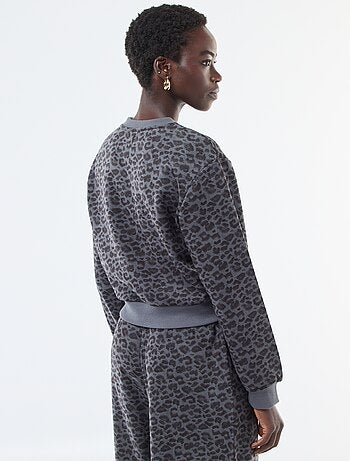 Pull col rond doudou leopard