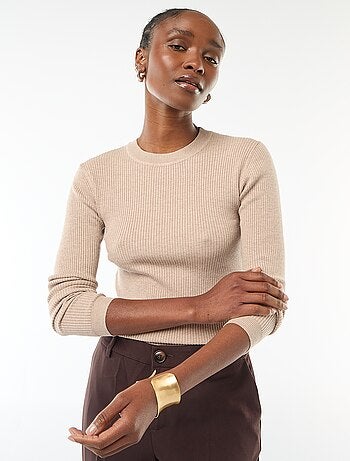 Pull col rond en rib uni