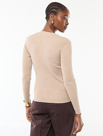 Pull col rond en rib uni
