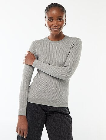 Pull col rond en rib uni