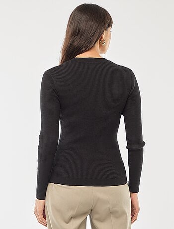 Pull col rond en rib uni