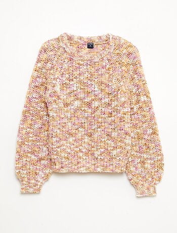 Pull col rond manches longues