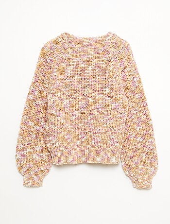 Pull col rond manches longues