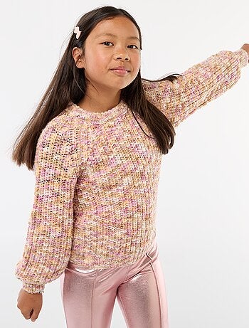 Pull col rond manches longues