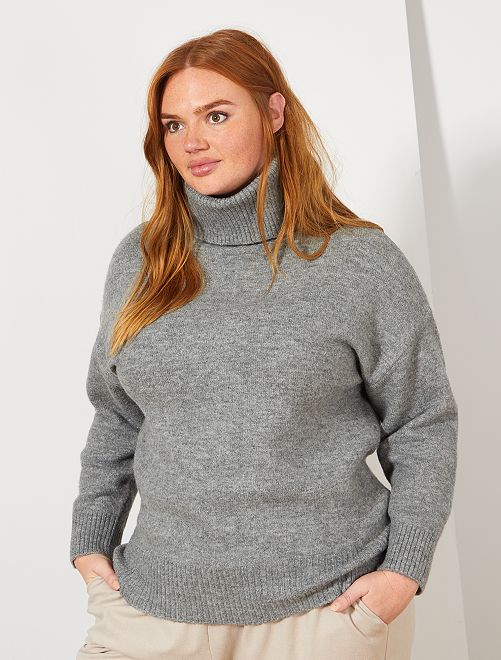 Pull col roulé Grande taille femme - noir - Kiabi - 22,00€