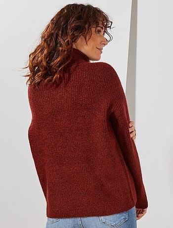 Pull col roulé maille mousseuse - Kiabi