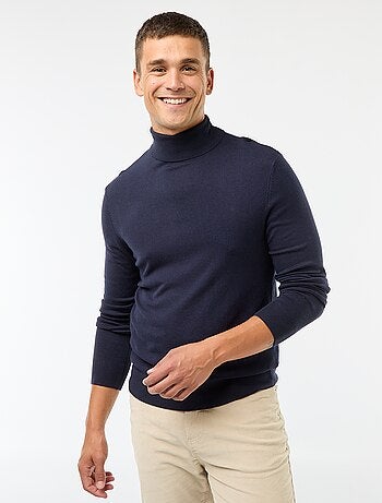 Pull col roulé uni