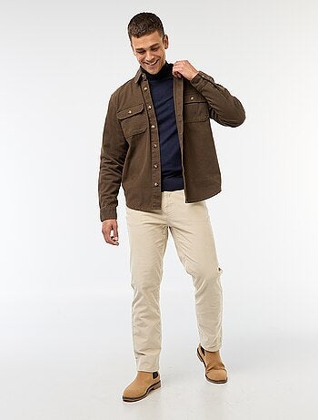 Pull col roulé uni