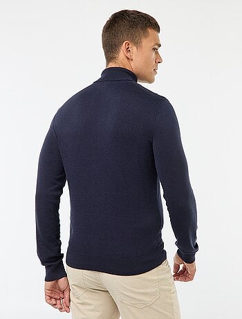 Pull col roulé uni