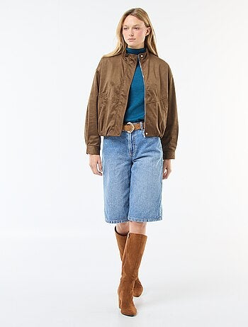 Pull col roulé uni