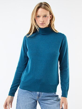 Pull col roulé uni