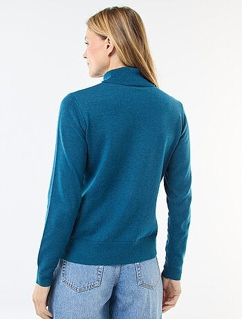 Pull col roulé uni