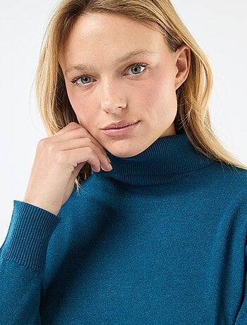 Pull col roulé uni
