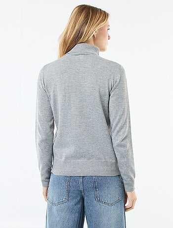 Pull col roulé uni
