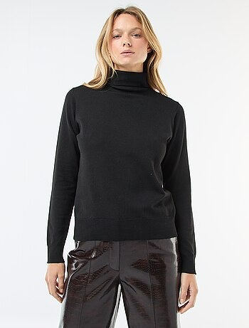 Pull col roulé uni