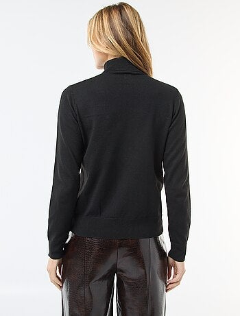 Pull col roulé uni