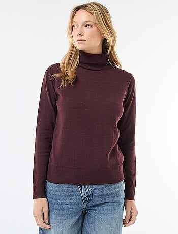 Pull col roulé uni