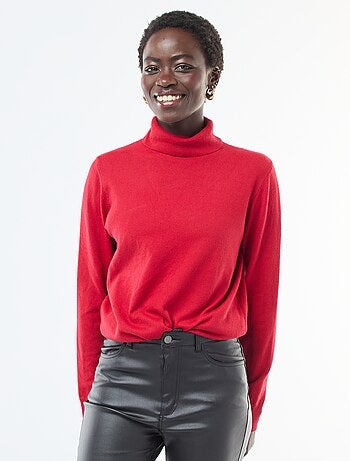 Pull col roulé uni