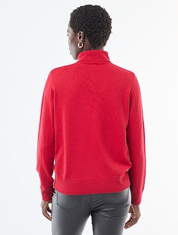 Pull col roulé uni