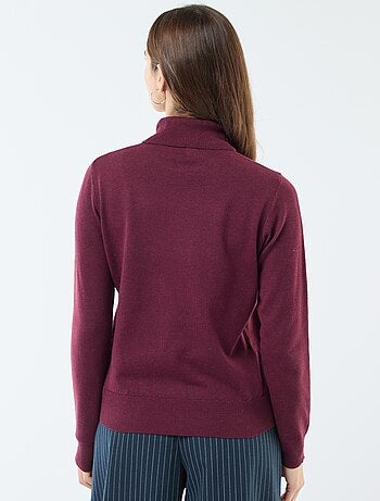 Pull col roulé uni