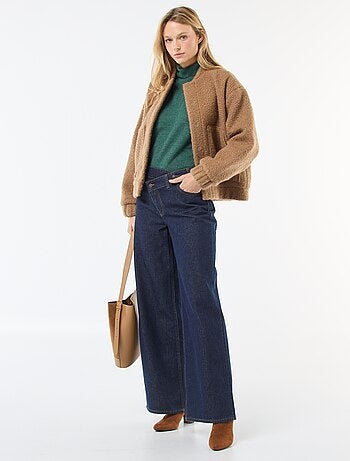 Pull col roulé uni