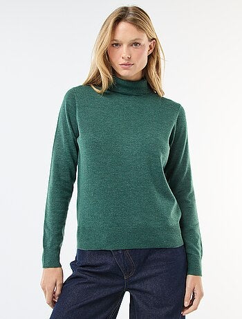 Pull col roulé uni