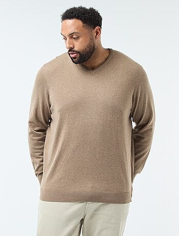 Pull col V en maille fine jauge