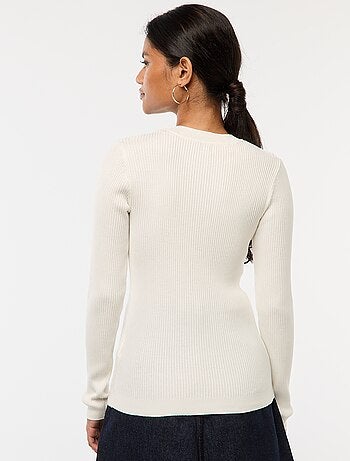 Pull côtelé manches longues