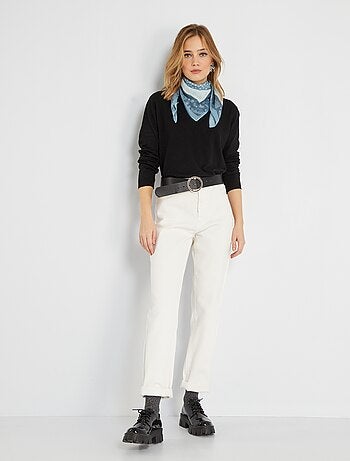 Pull court en maille fine unie - Kiabi