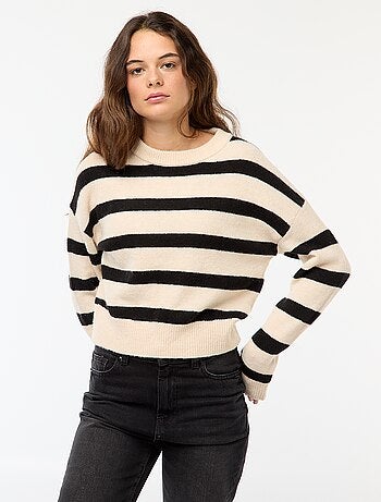 Pull crop top en maille douce