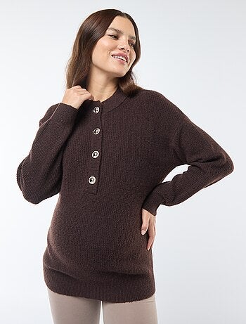 Pull d'allaitement à ouverture boutonnée
