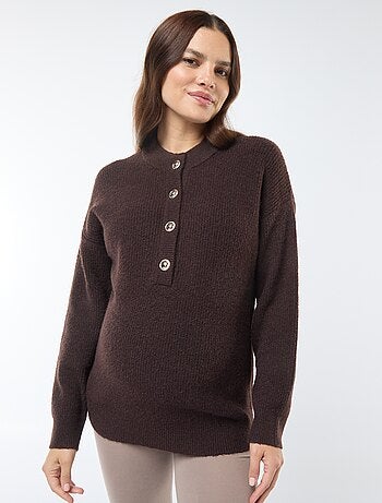 Pull d'allaitement à ouverture boutonnée