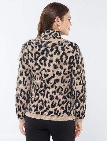 Pull d'allaitement imprimé léopard